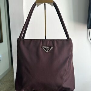 SOLD on cross post                         Vintage Authentic Brown Prada Handbag